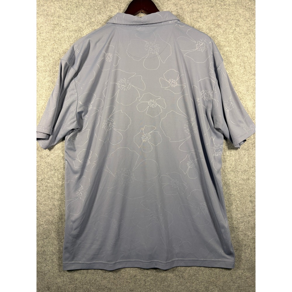 Swannies Mens Floral Golf Polo Shirt 2XL Blue Purple‎ Performance Short Sleeve - Picture 5 of 5